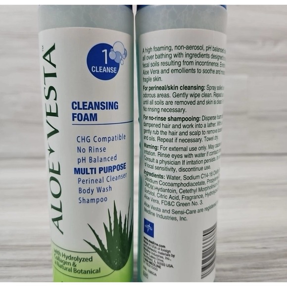 Aloe Vesta Cleansing Foam 8 oz Multi Purpose Lot of 2 - Picture 4 of 4